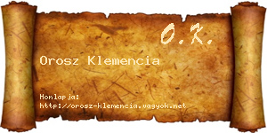 Orosz Klemencia névjegykártya